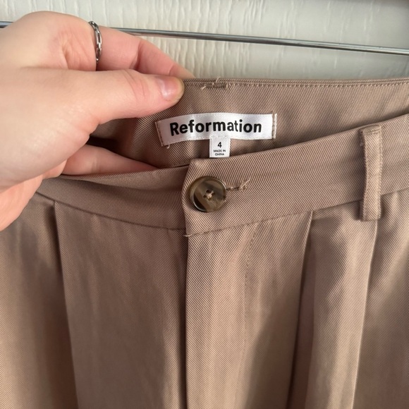 REFORMATION Mason High Waist Wide Leg Trouser - Picture 9 of 9